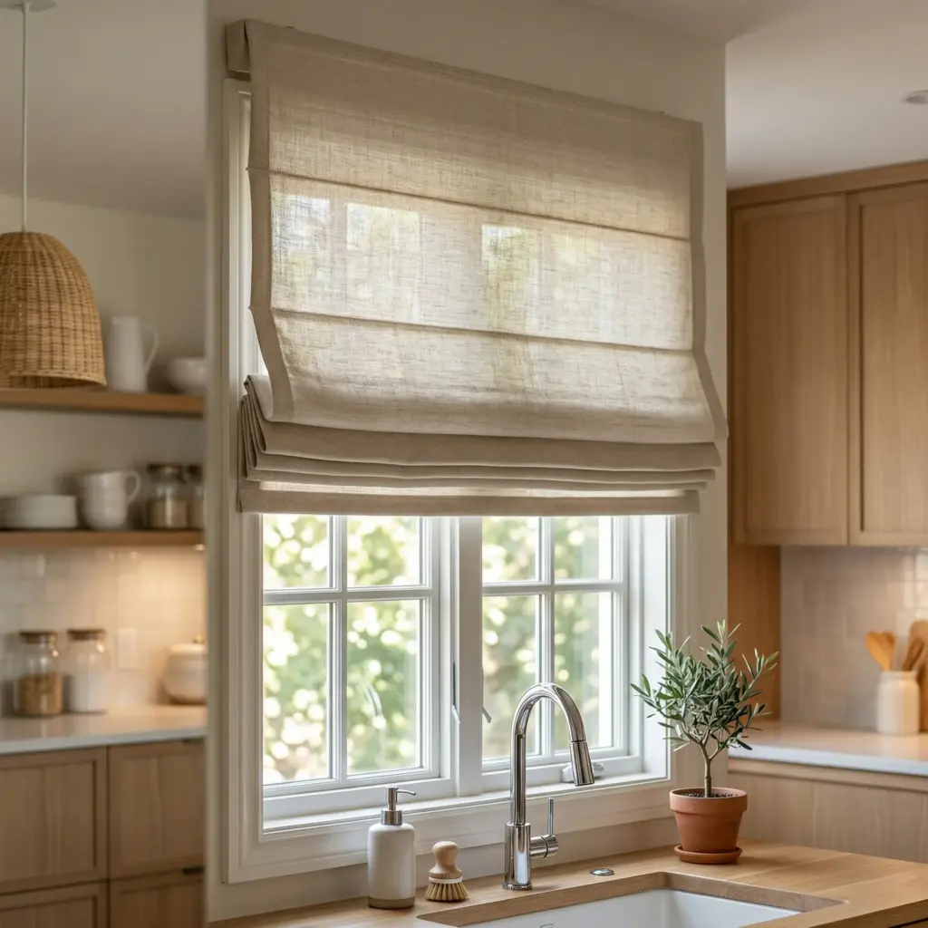 Hang Custom Roman Shades