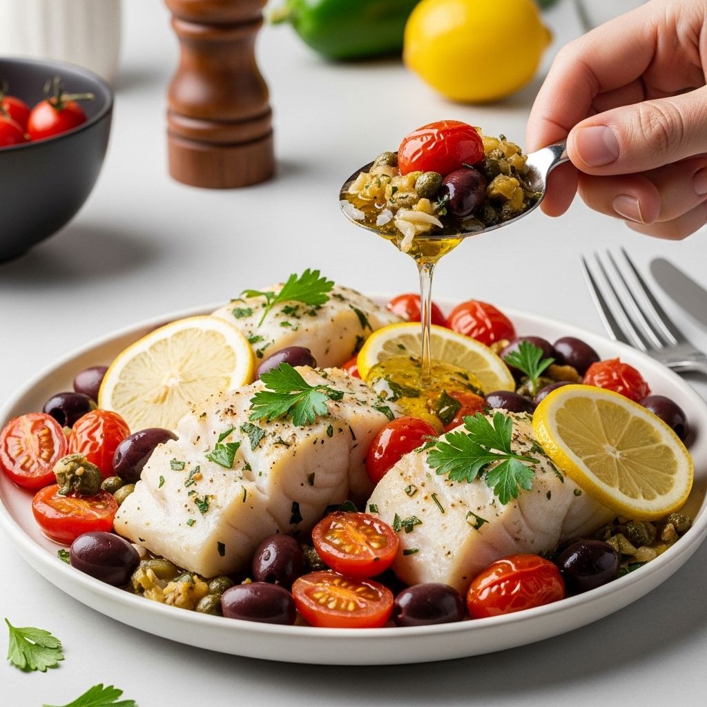 Hearty Mediterranean Baked Cod