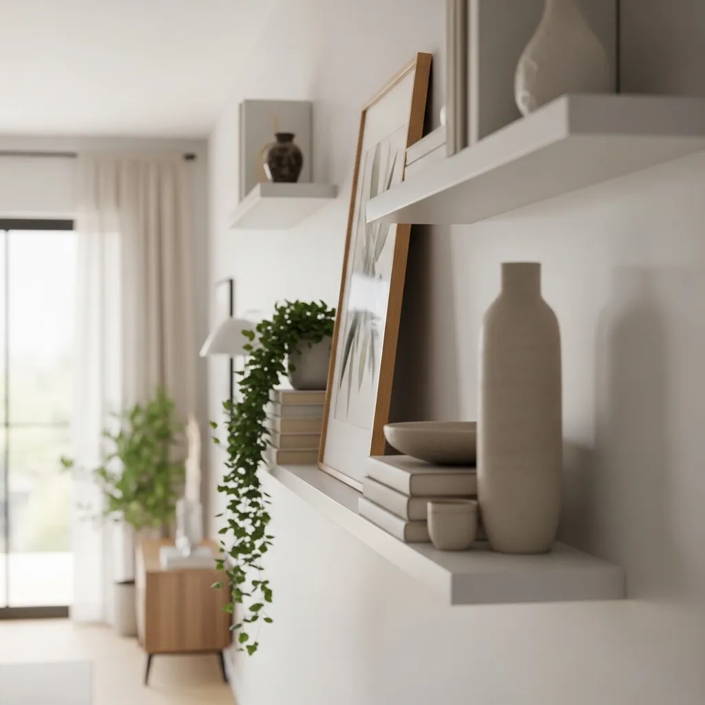 Install Minimalist Wall Shelving