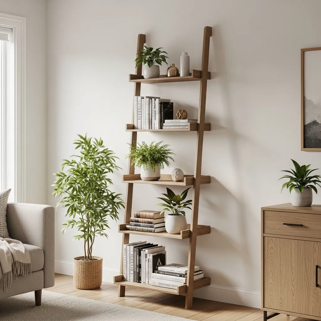 Ladder Shelves For Leaning Luxury