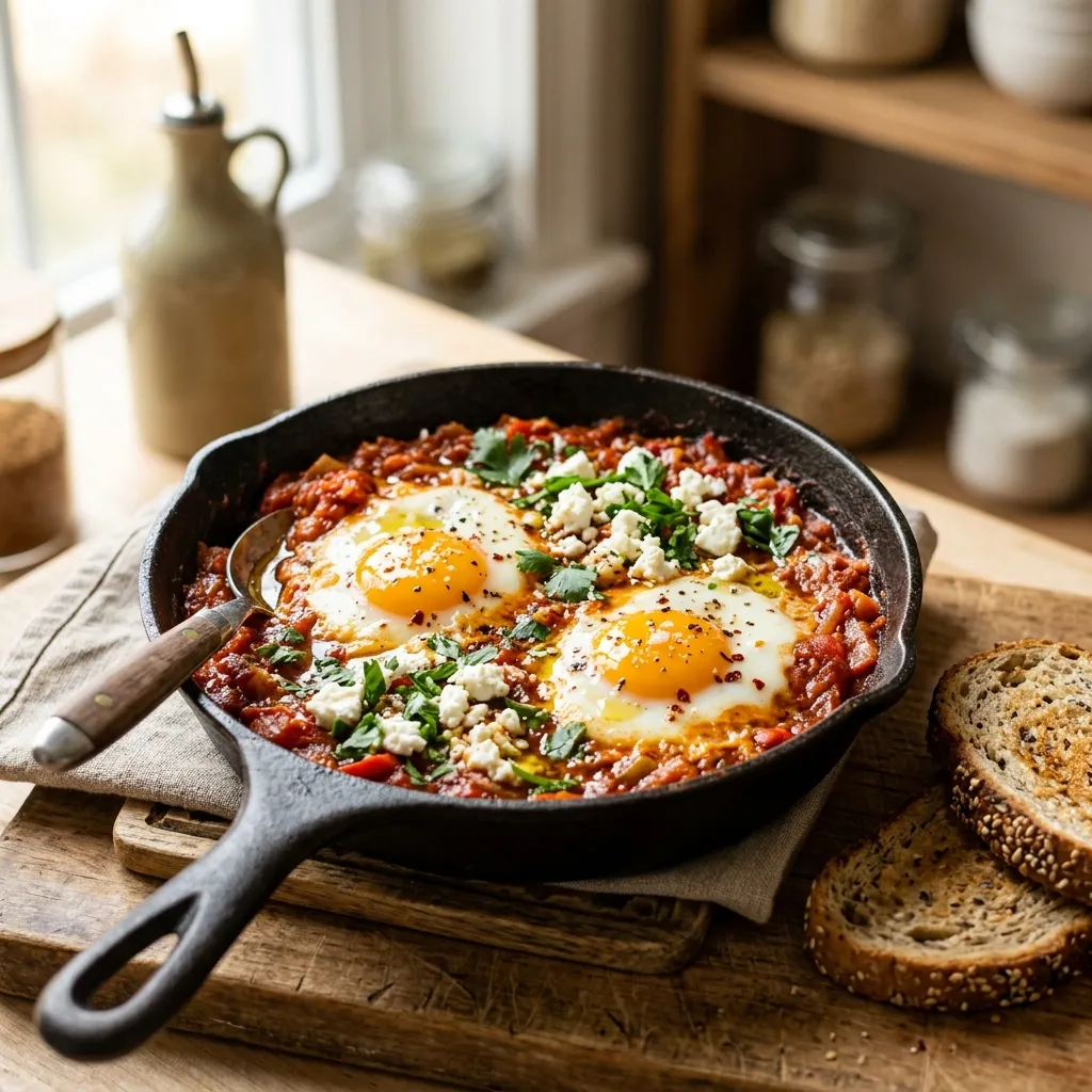 Mediterranean Egg and Feta Skillet