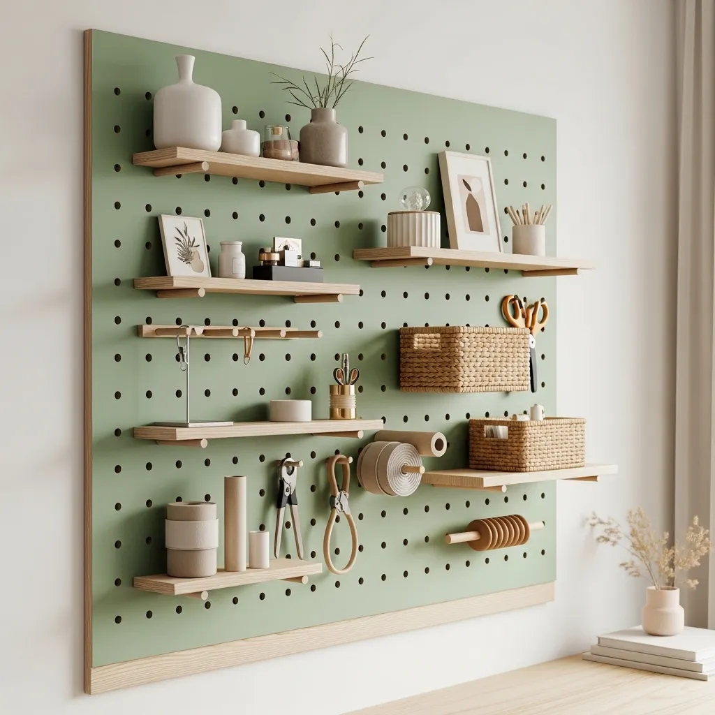 Minimalist Pegboard Storage