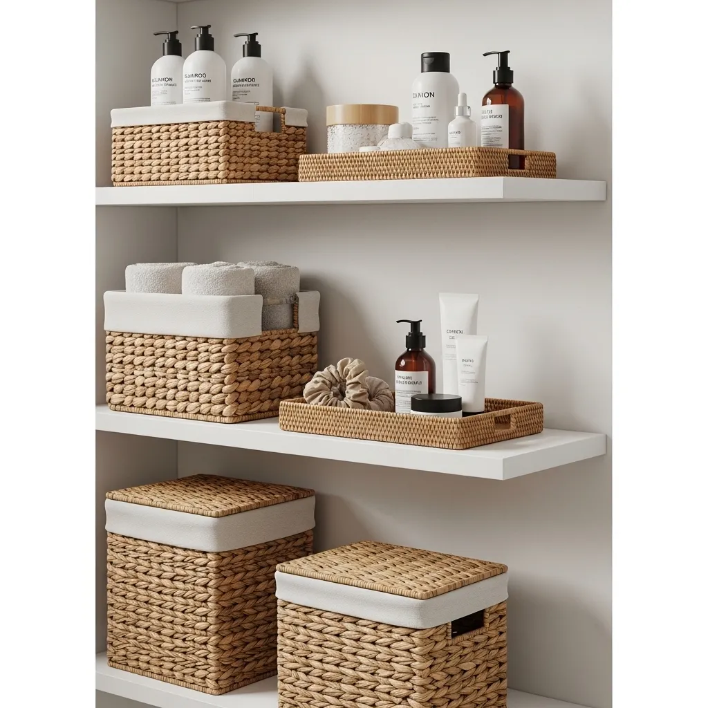Open Shelving and Wicker Baskets