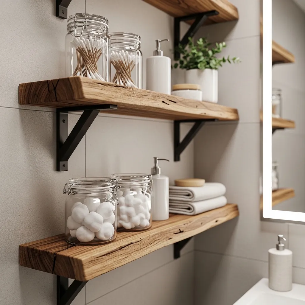 Open Wood Shelving for a Natural Look