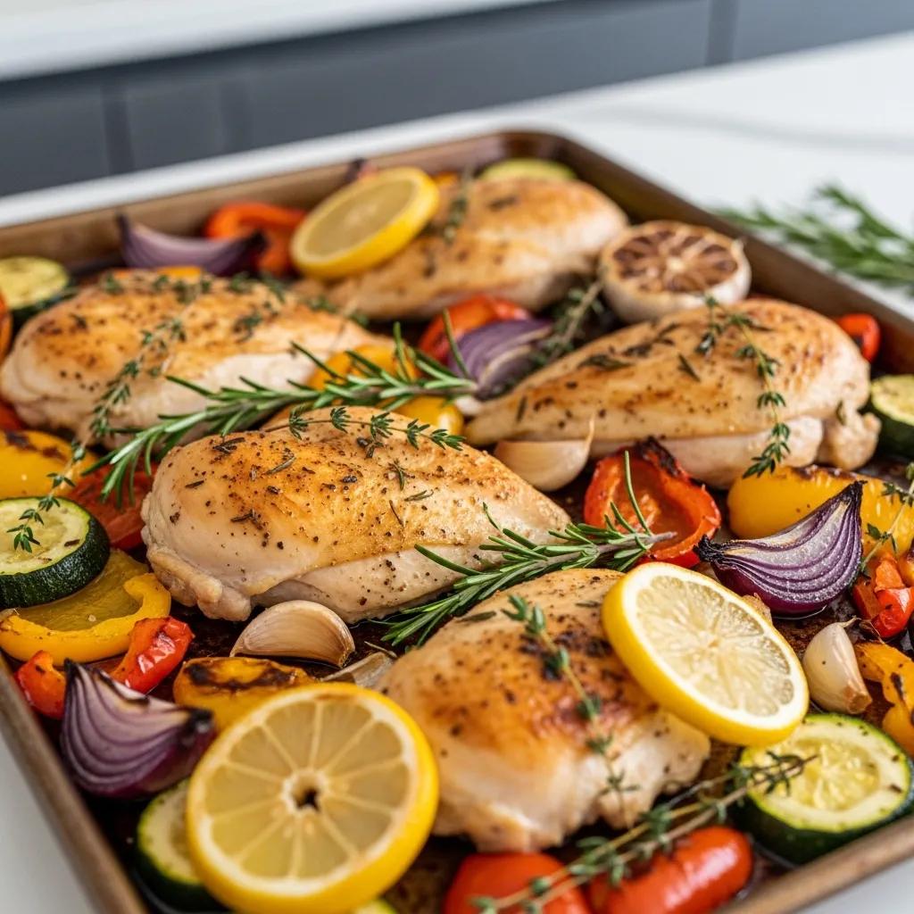 Quick Lemon Herb Roasted Chicken and Veggies