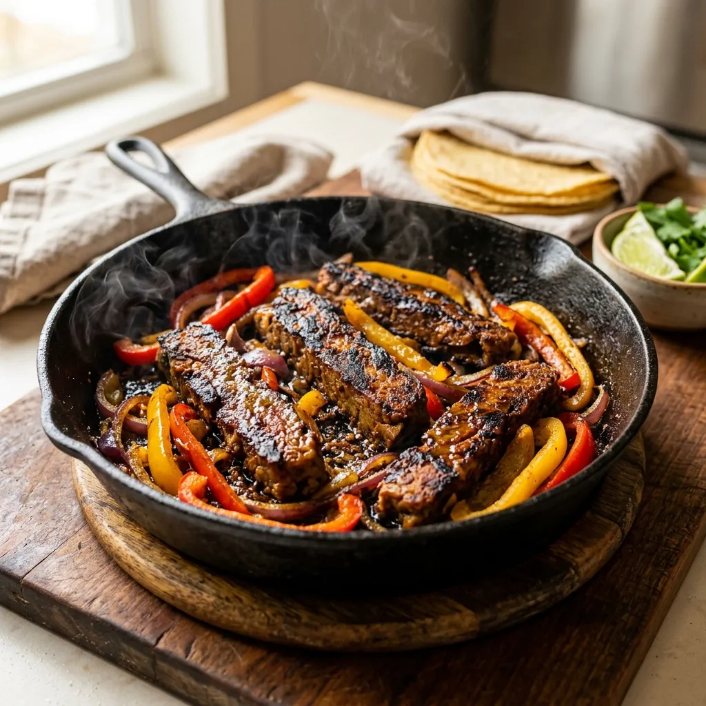 Spicy Seitan "Steak" Fajitas