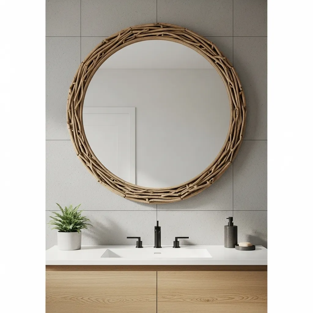 The Statement Circular Wood Mirror