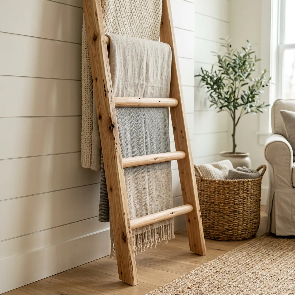 Wooden Blanket Ladder