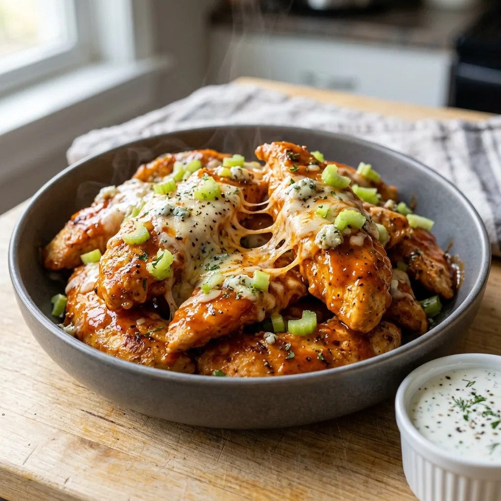 Buffalo Chicken "Skinless" Nachos