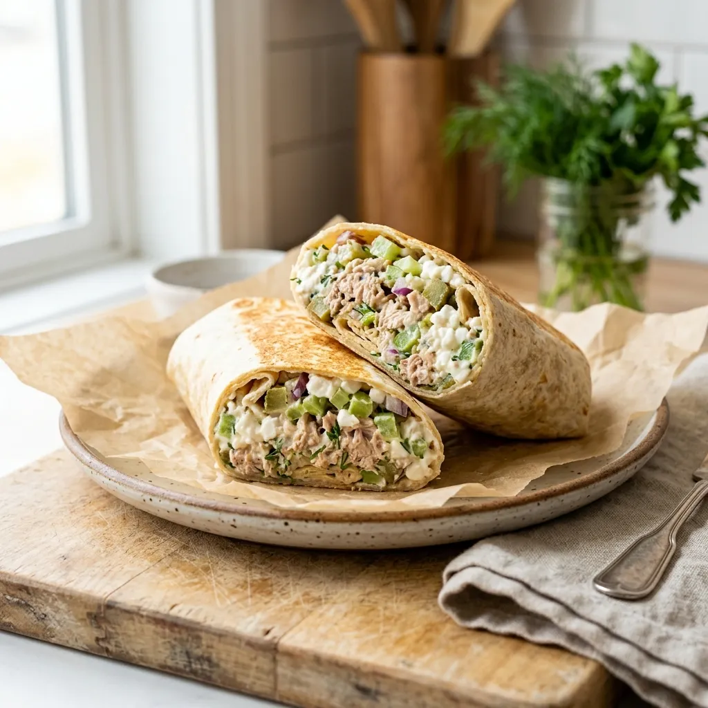 Cottage Cheese and Tuna Salad Wraps