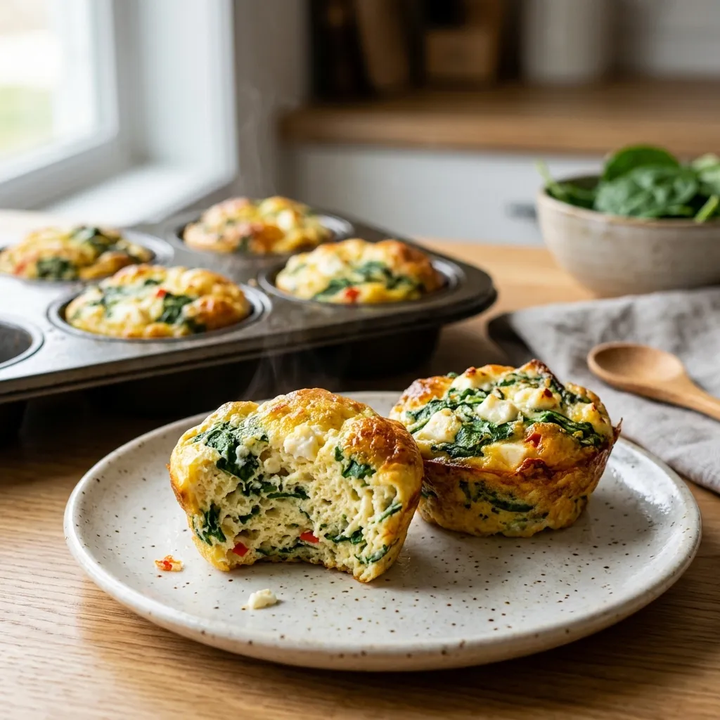 Egg Bite "Muffins" with Spinach and Feta