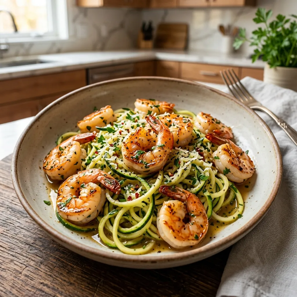 Garlic Butter Shrimp and Zucchini Noodles