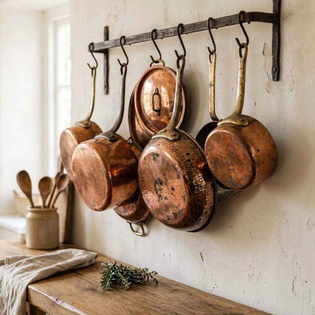 Hang Vintage Copper Cookware
