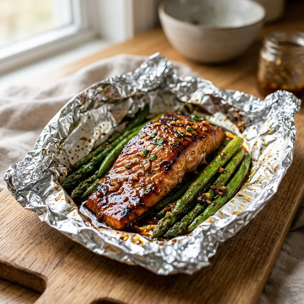 Honey Garlic Salmon Foil Packets