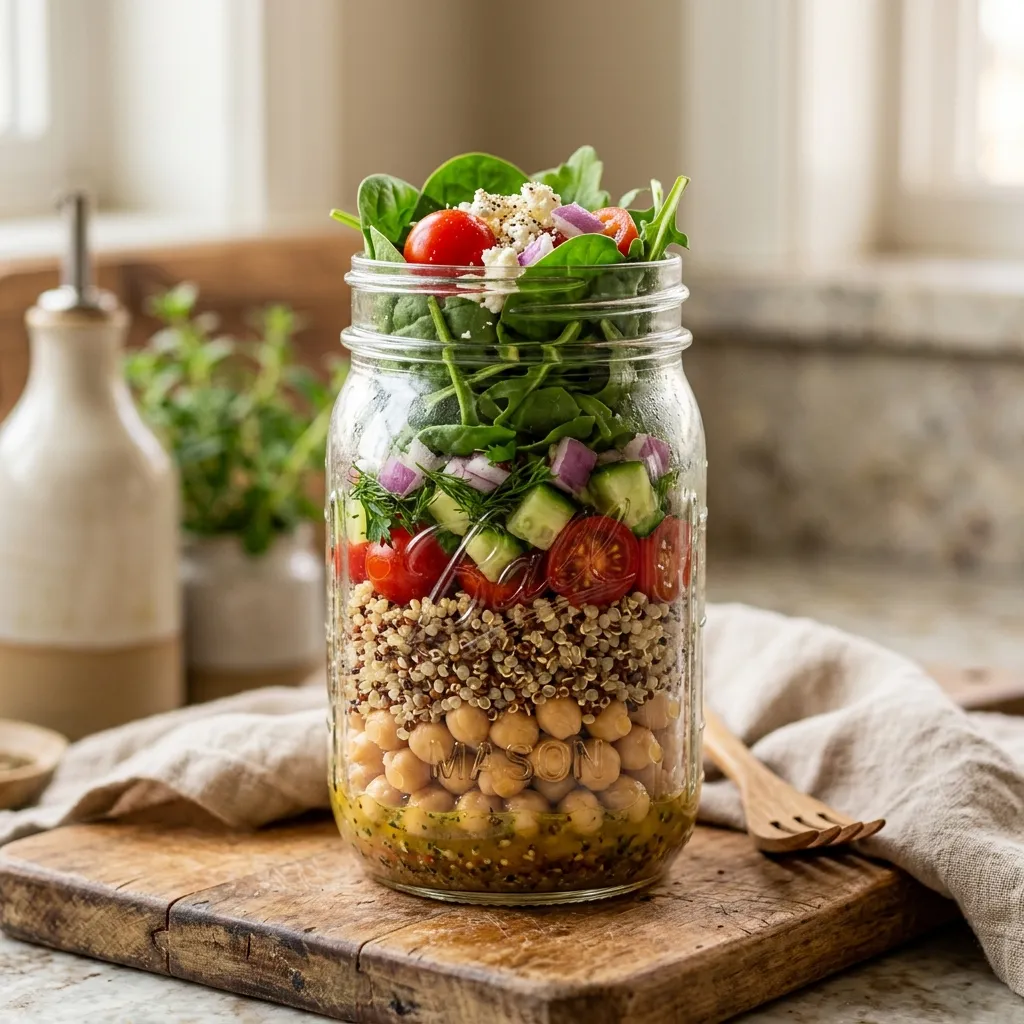 Mediterranean Quinoa and Chickpea Jars