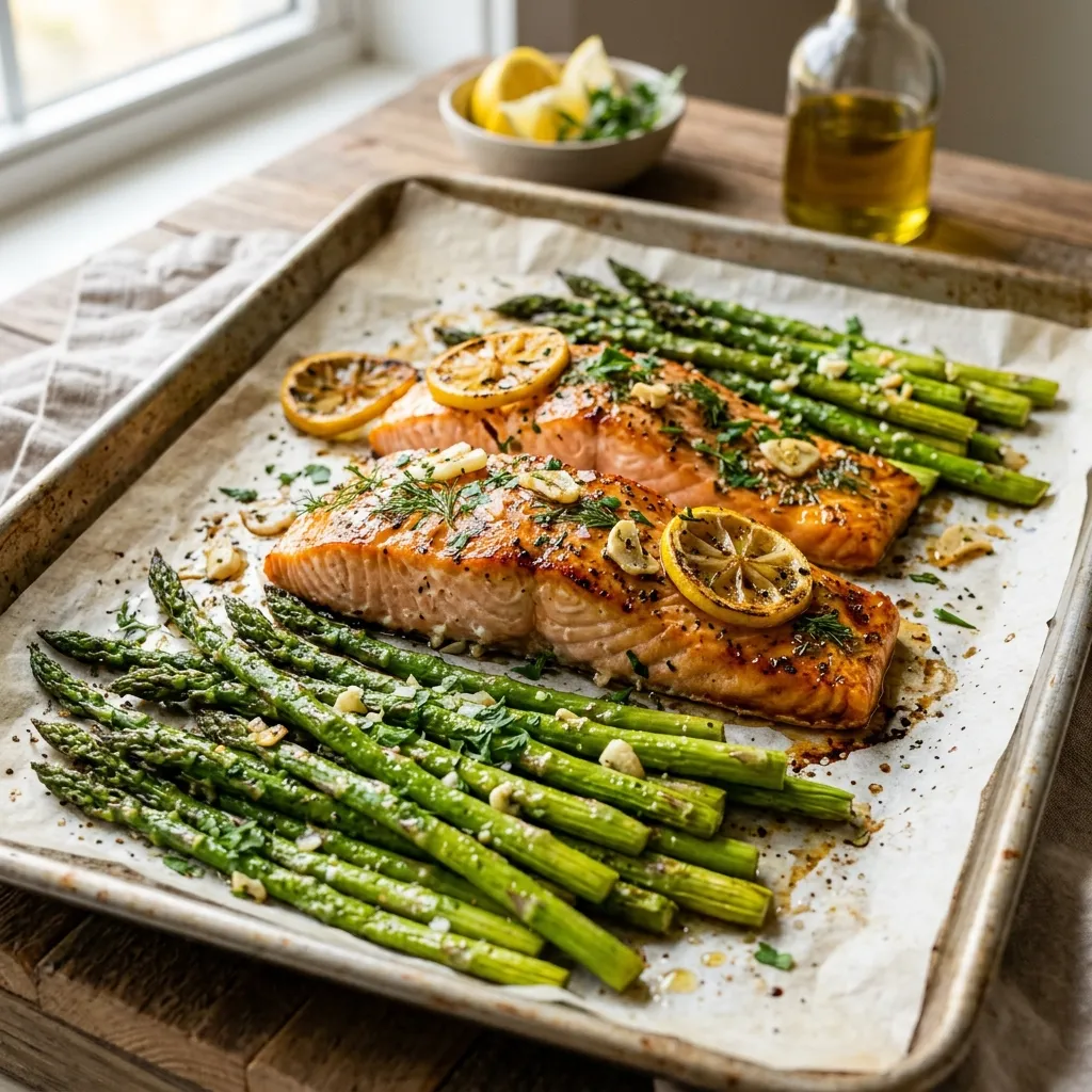 Sheet Pan Lemon Herb Salmon and Asparagus