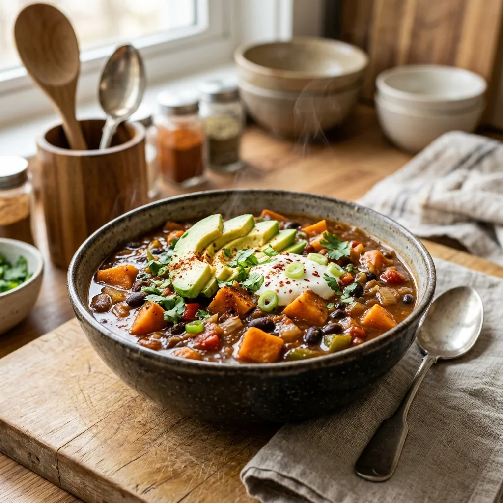 Sweet Potato and Black Bean Chili