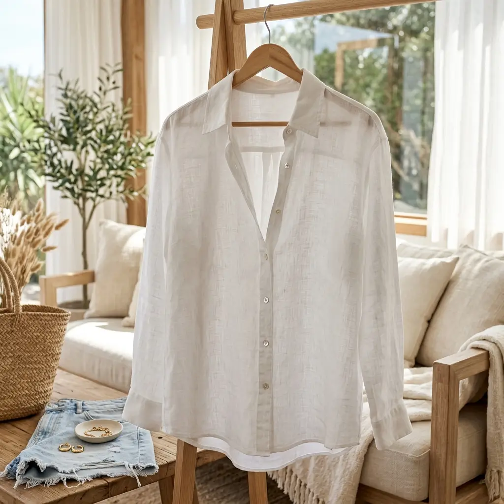 The Oversized White Linen Button-Down
