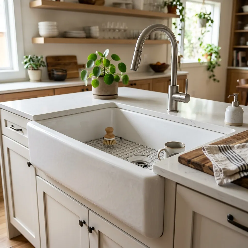 Upgrade to a Fireclay Farmhouse Sink