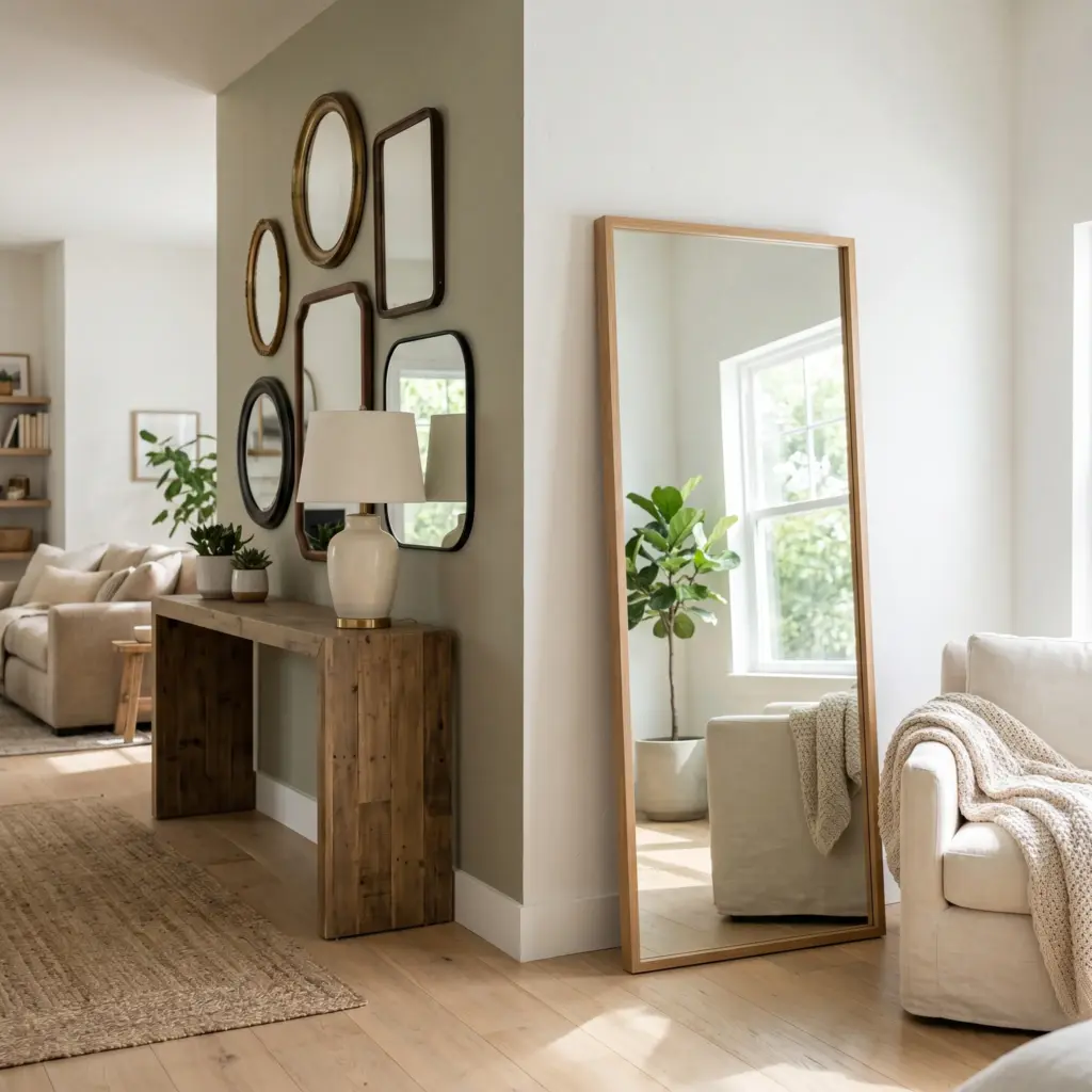 Brighten Up Dark Corners with Statement Mirrors