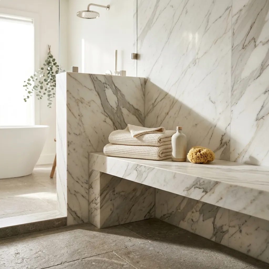 Built-In Sculptural Stone Benches