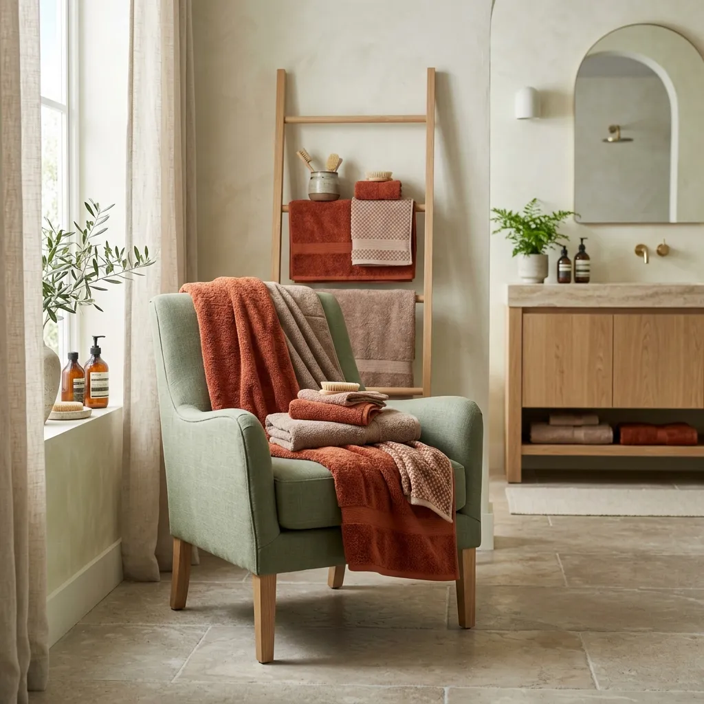 Burnt Orange and Clay Bath Linens
