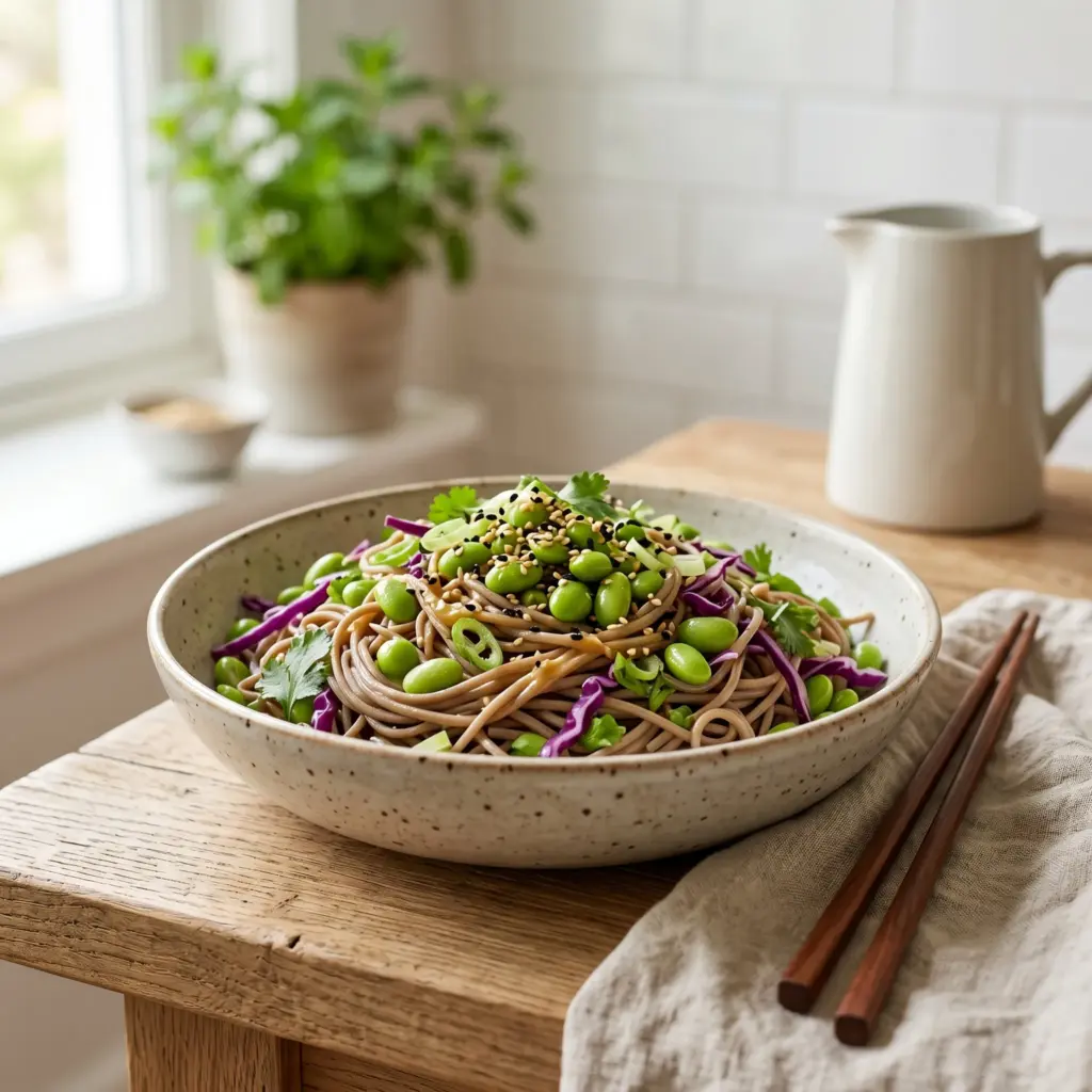 Chilled Soba Noodle & Edamame Salad
