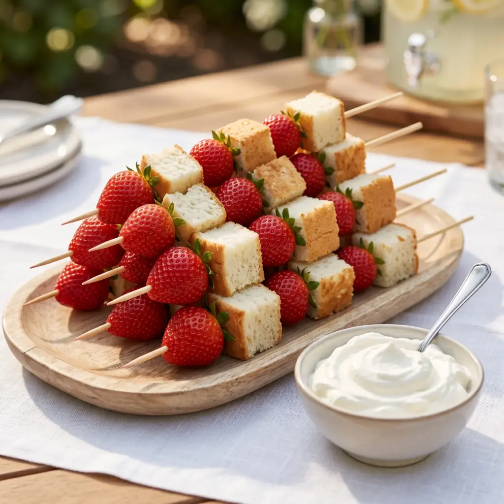 Classic Strawberry Shortcake Skewers
