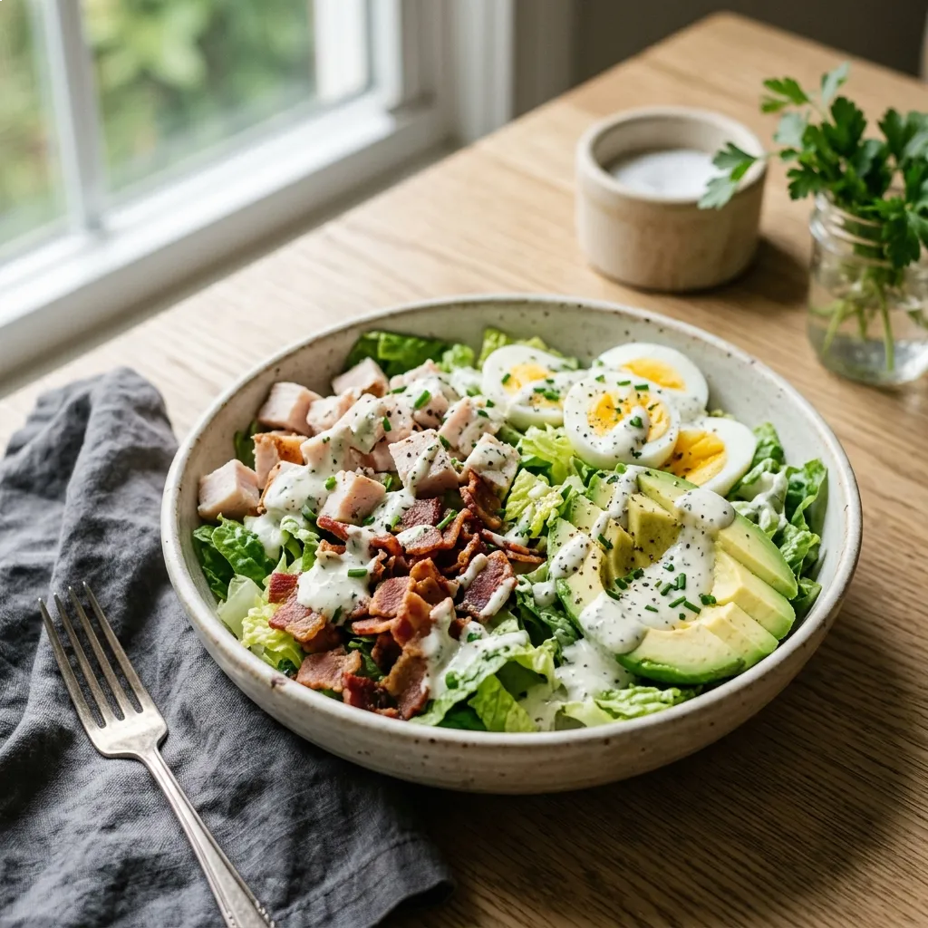 Creamy Avocado, Bacon, and Turkey Club Salad