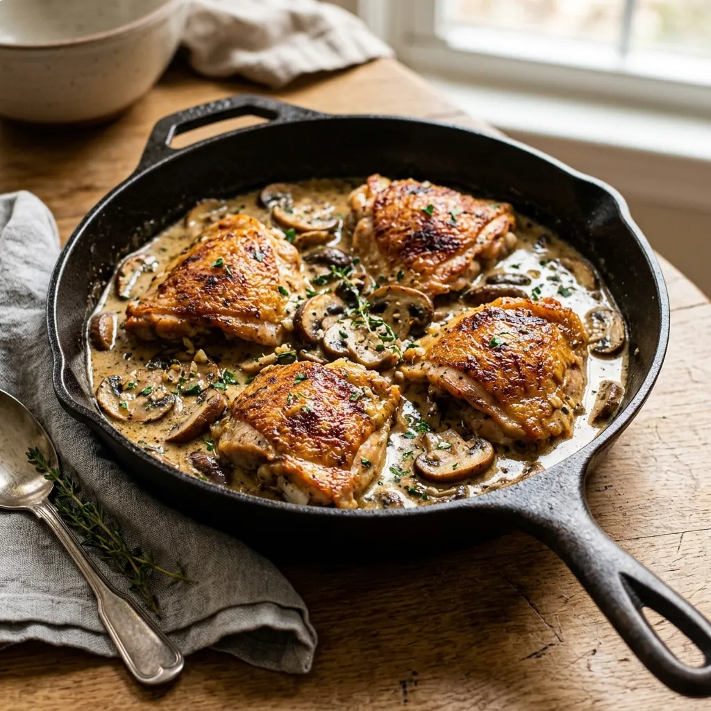 Creamy (Dairy-Free!) Garlic Mushroom Chicken