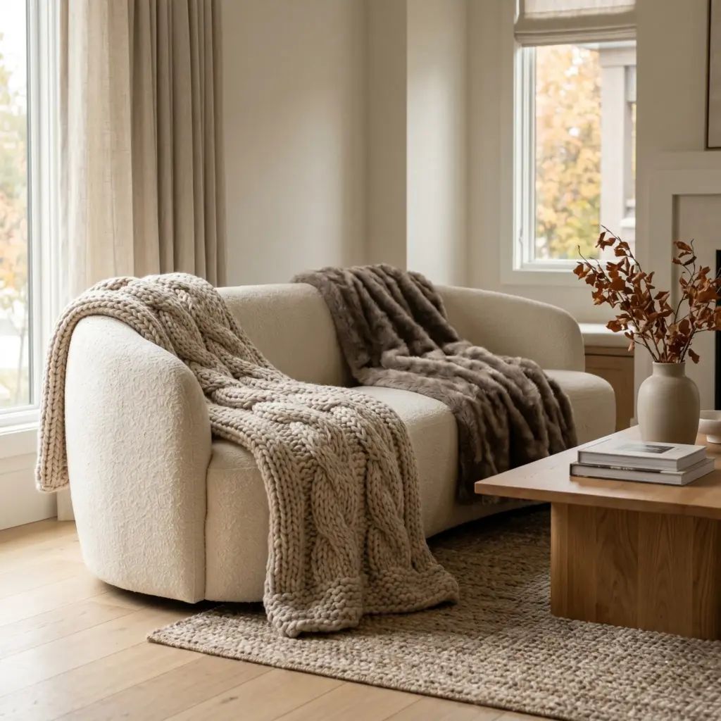 Drape Textured Throw Blankets