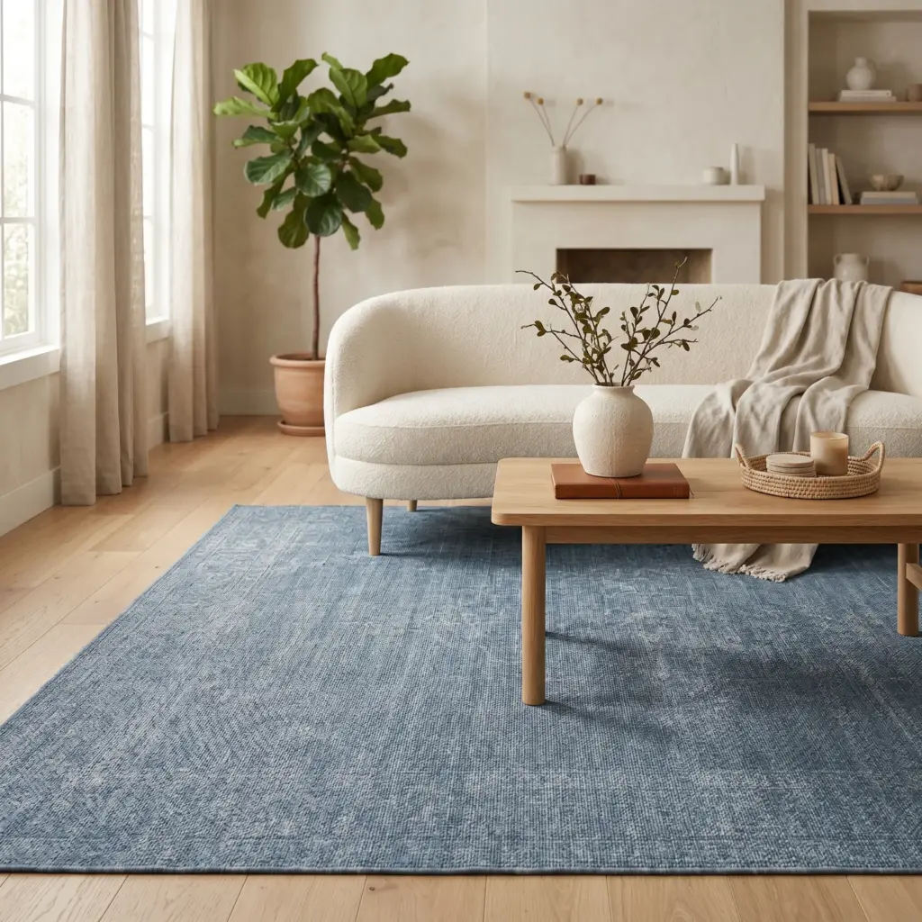 Dusty Blue Woven Rugs