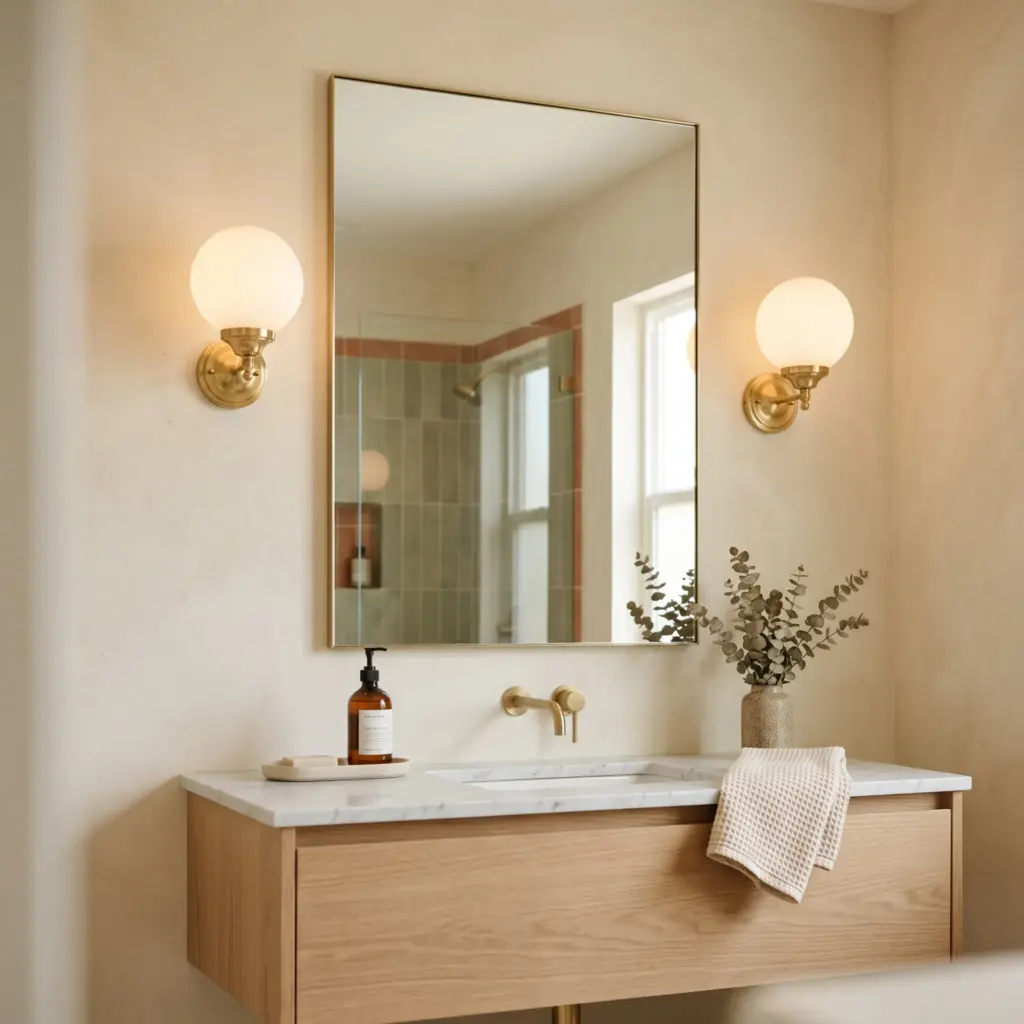 Flank the Mirror with Sconces