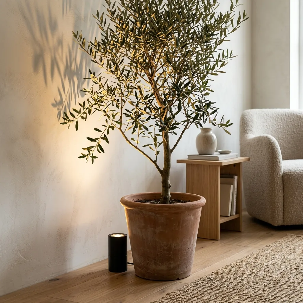 Floor Up-Lighting Behind Plants