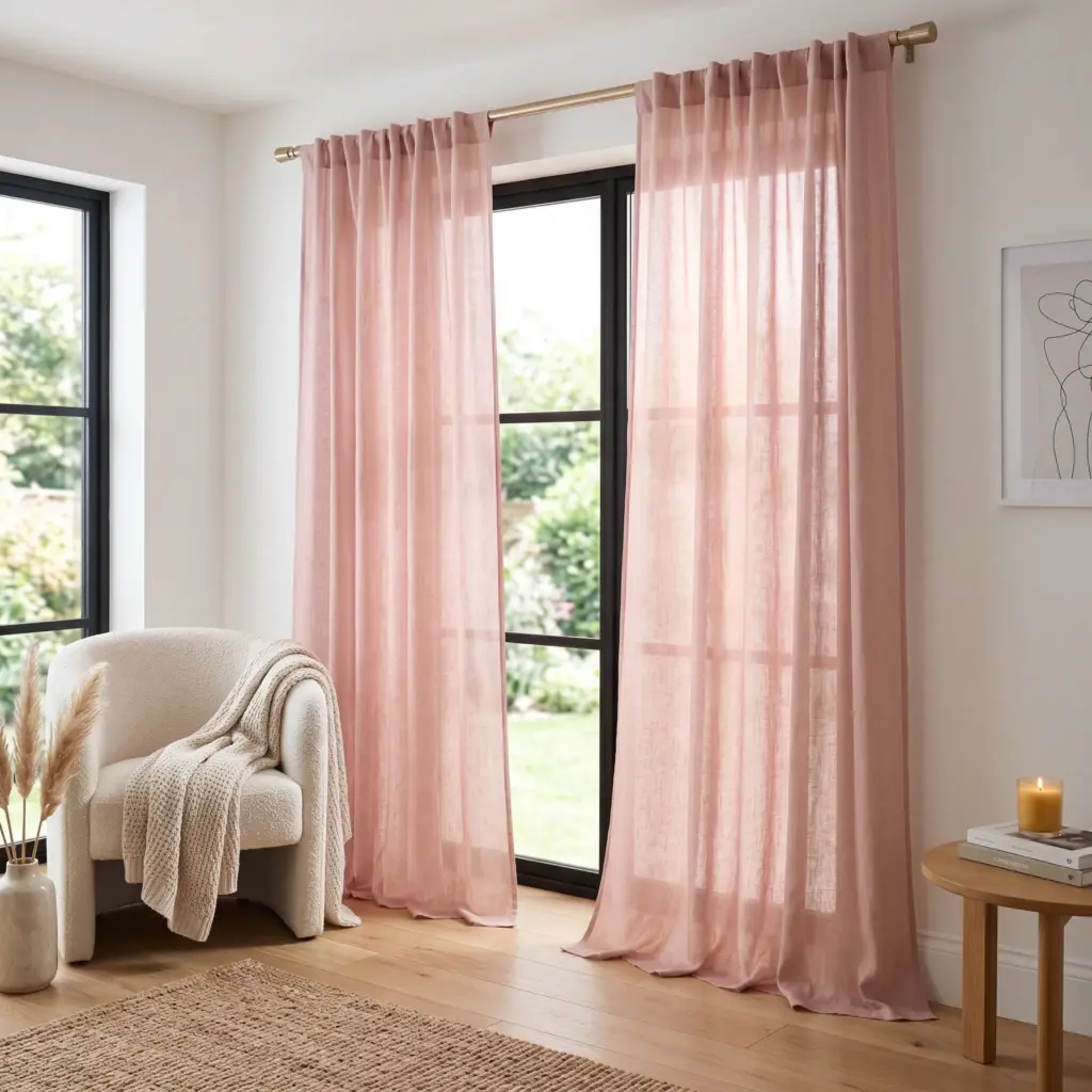 Flowy Blush Pink Curtains