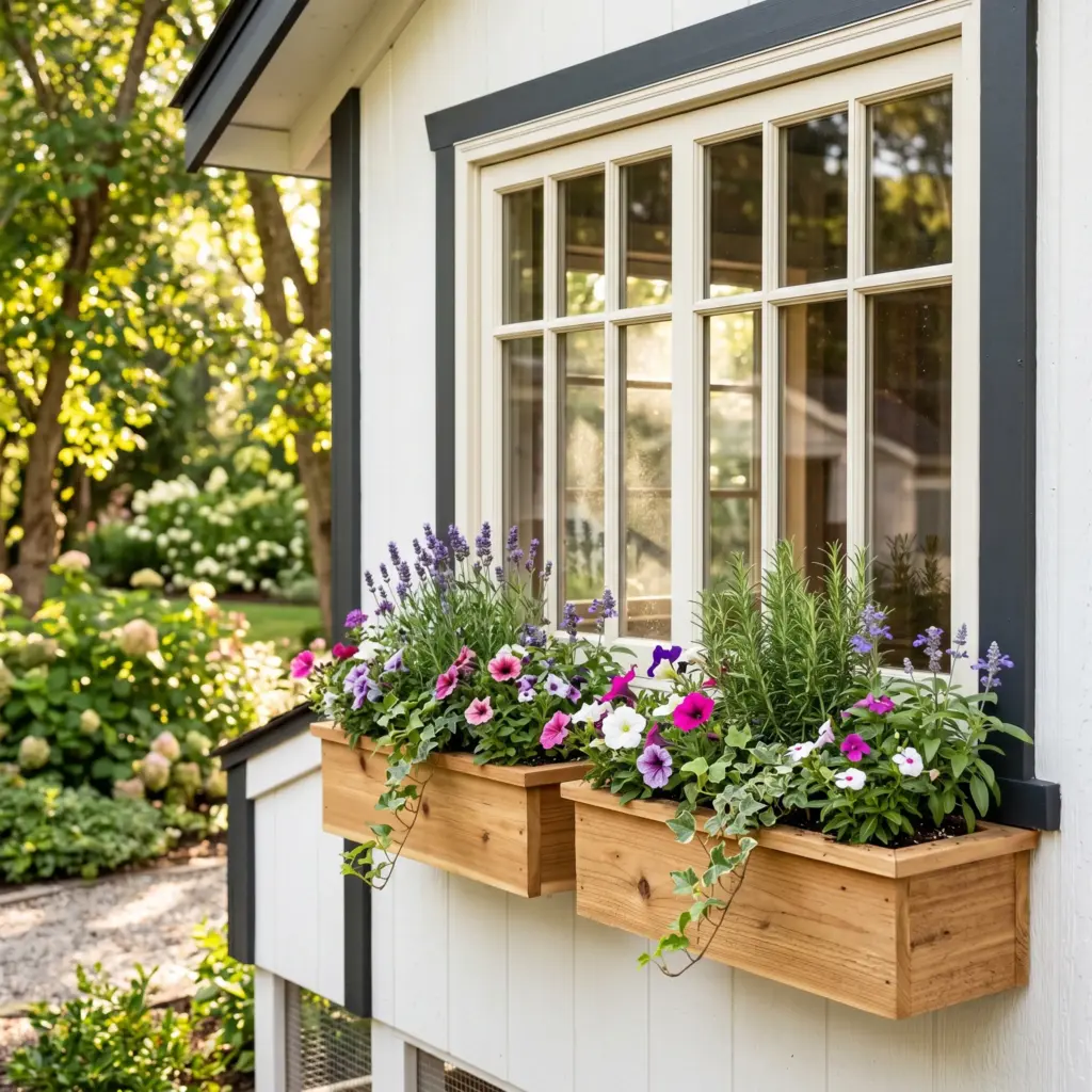 Frame the Base with Classic Flower Boxes