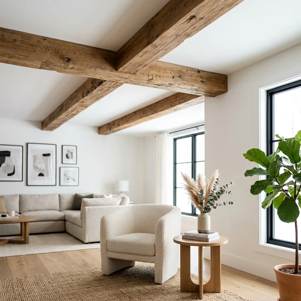 Frame the Space with Reclaimed Wood Beams