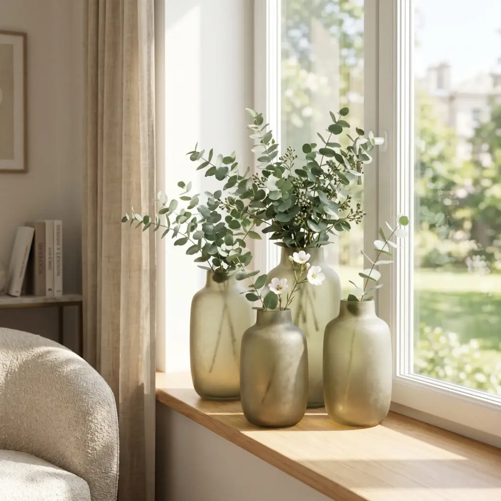 Frosted Glass Greenery Vases