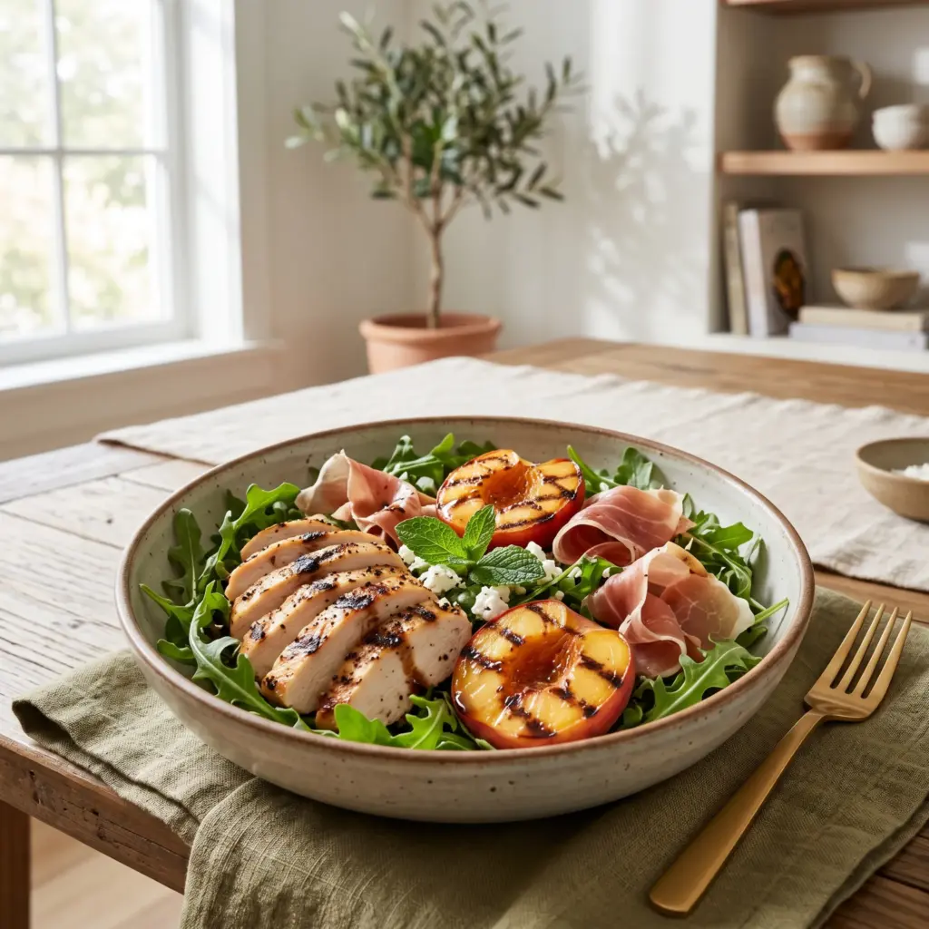 . Grilled Peach & Prosciutto Chicken Salad