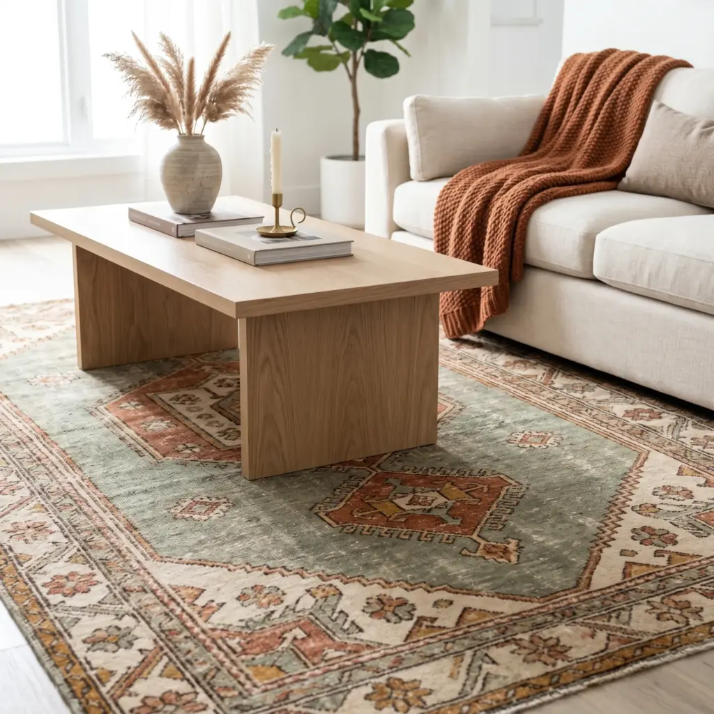 Ground the Room with a Vintage Turkish Rug