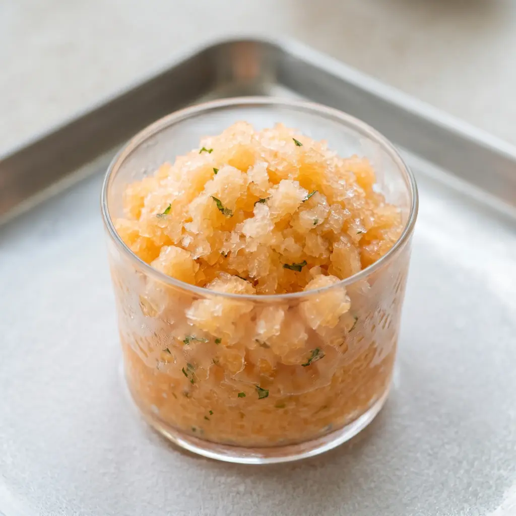 Icy Cantaloupe & Basil Granita