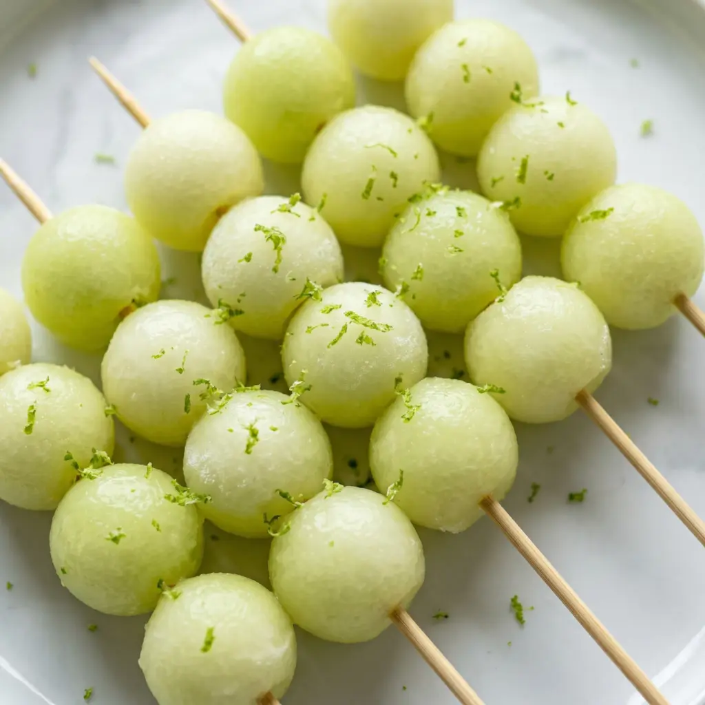 . Icy Honeydew & Lime Skewers