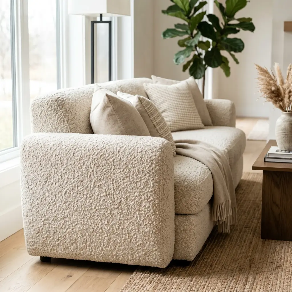 Introduce a Chunky Boucle Sofa