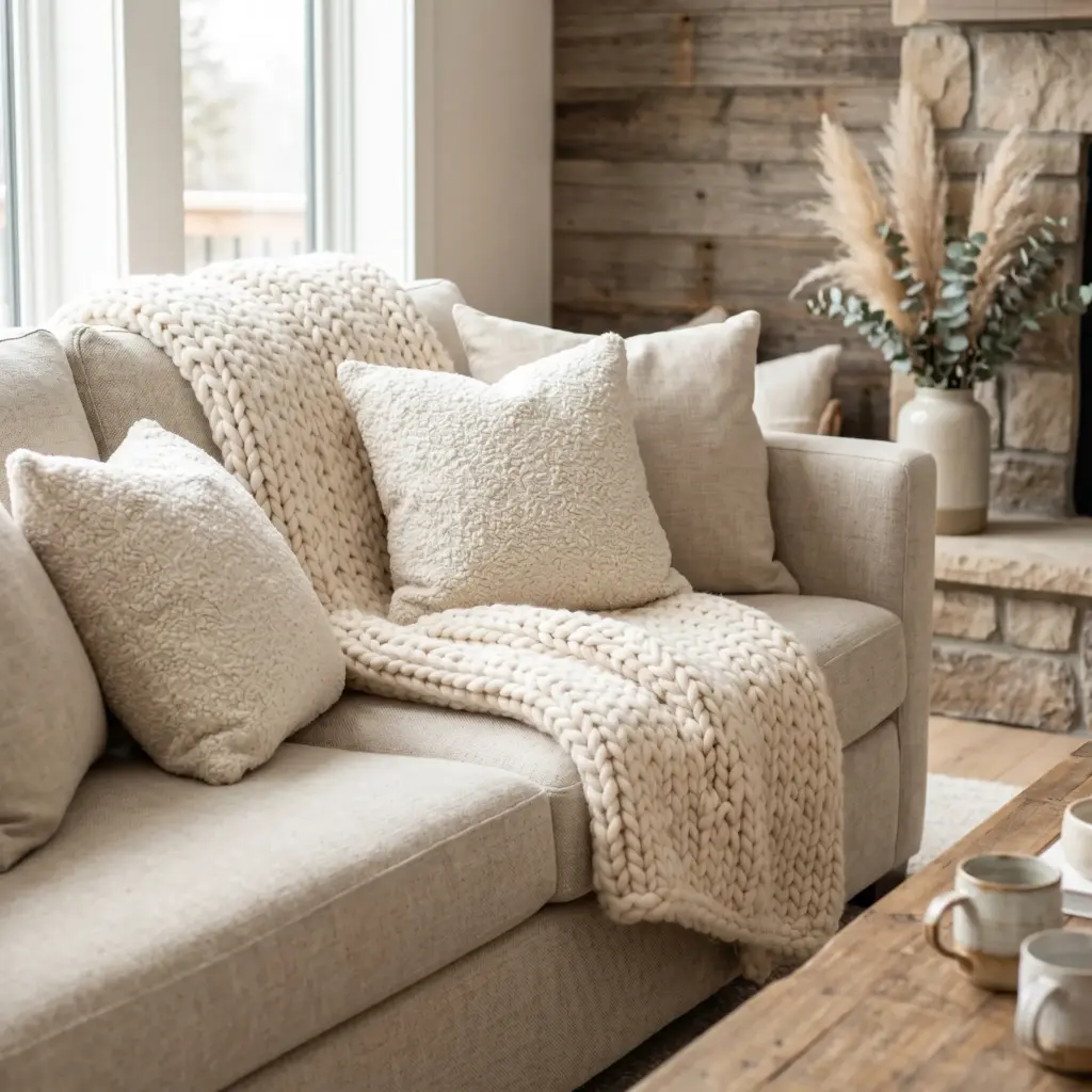 Layer with Textured Bouclé and Chunky Knits