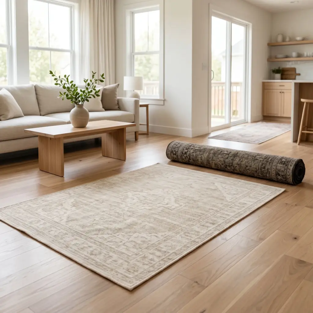 Lighten the Floor with Area Rug Swaps