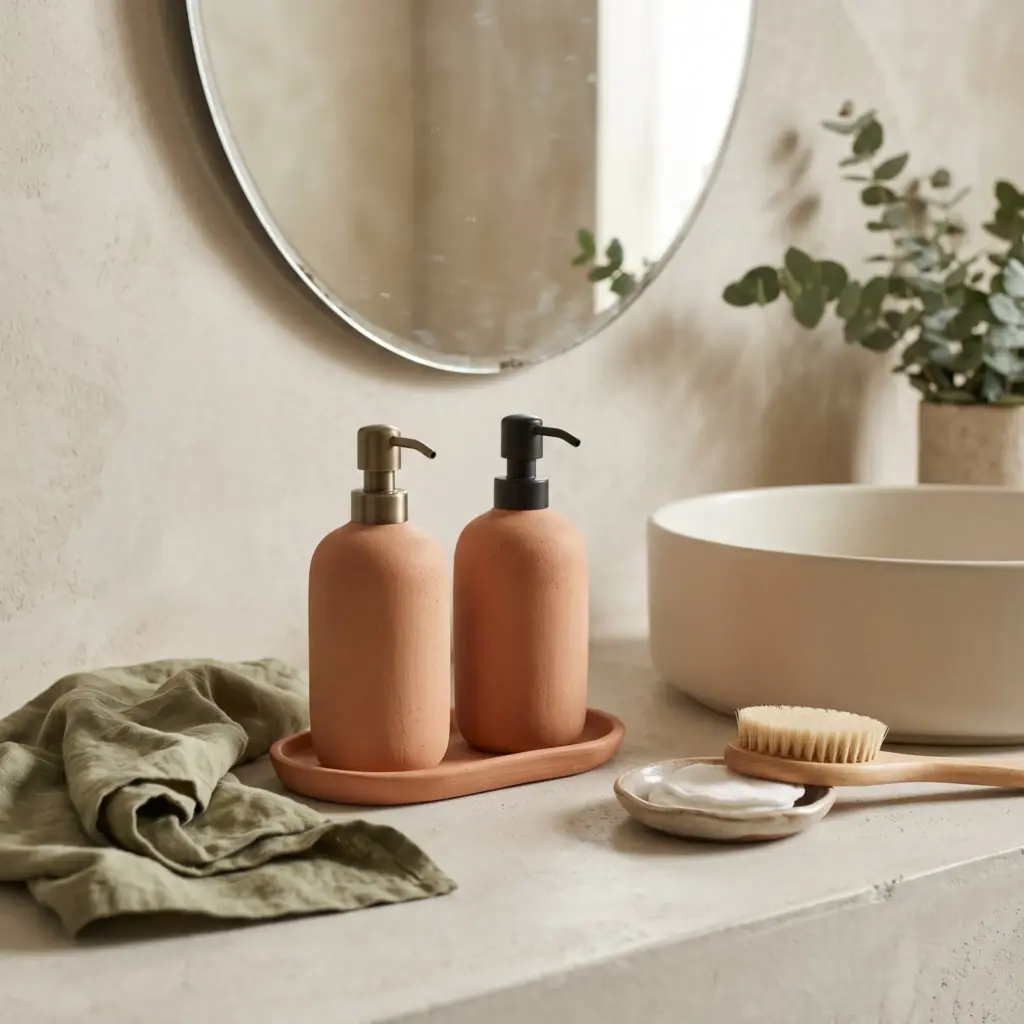 Matching Terracotta Vanity Accessories
