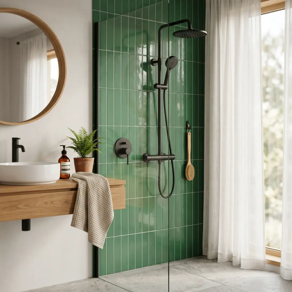 Matte Black Fixtures for Contrast
