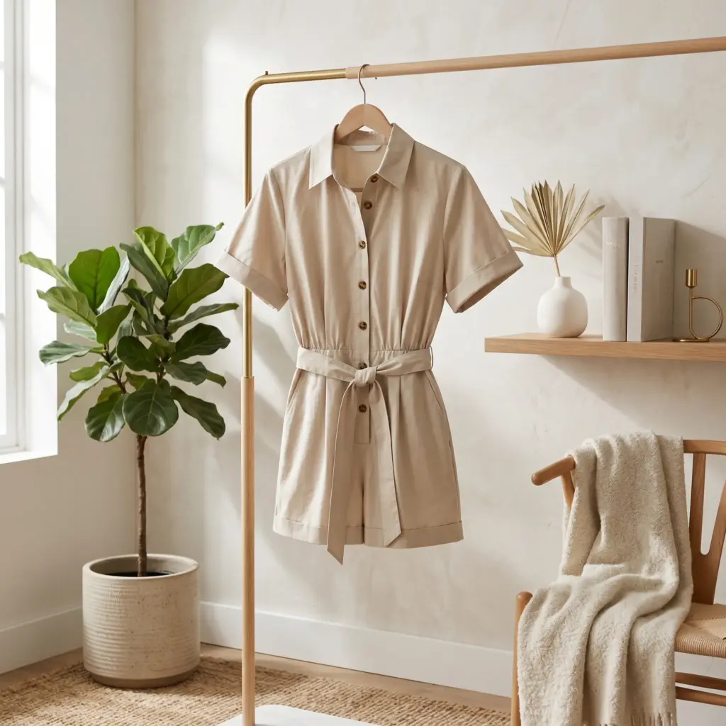 Minimalist Poplin Rompers