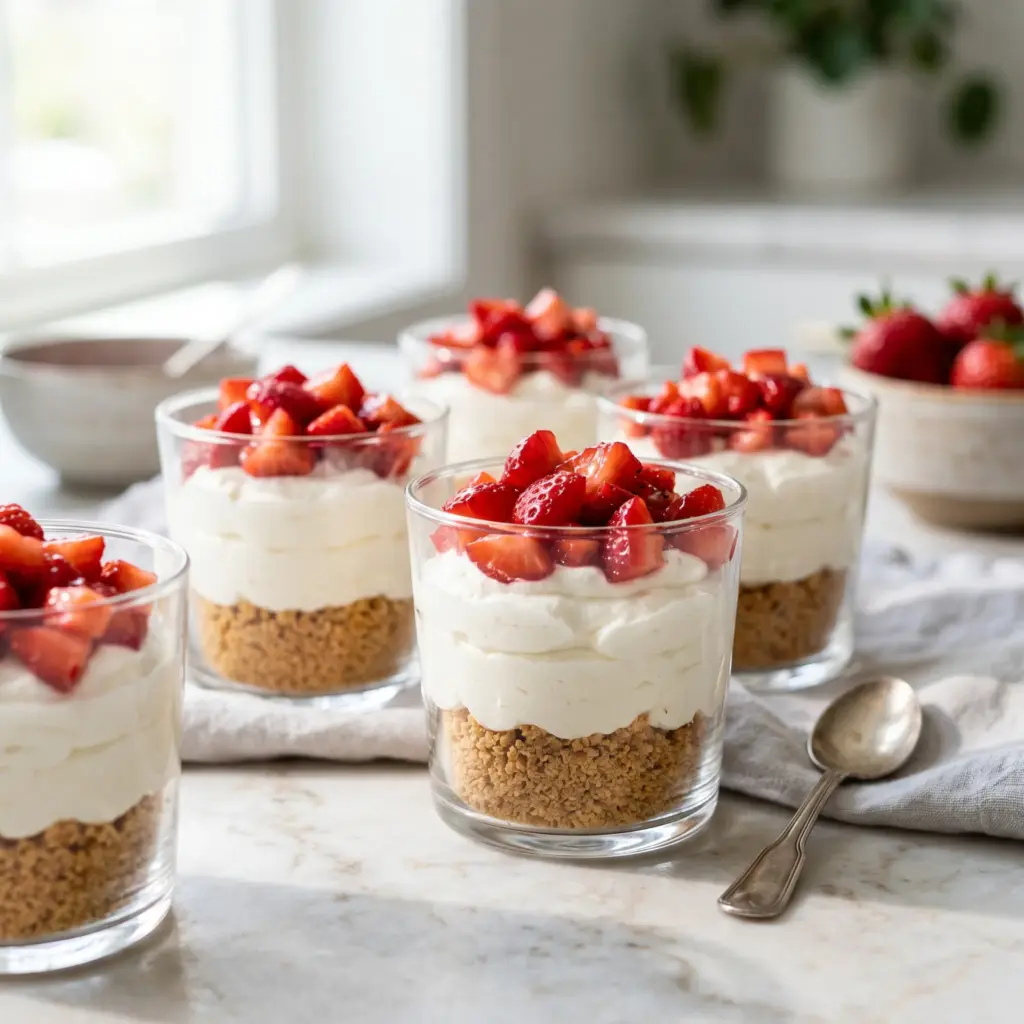 No-Bake Strawberry Cheesecake Cups