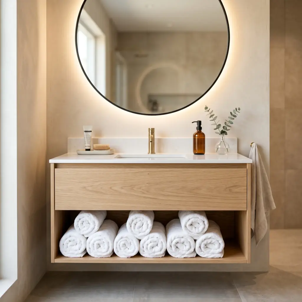 Open Shelving Below